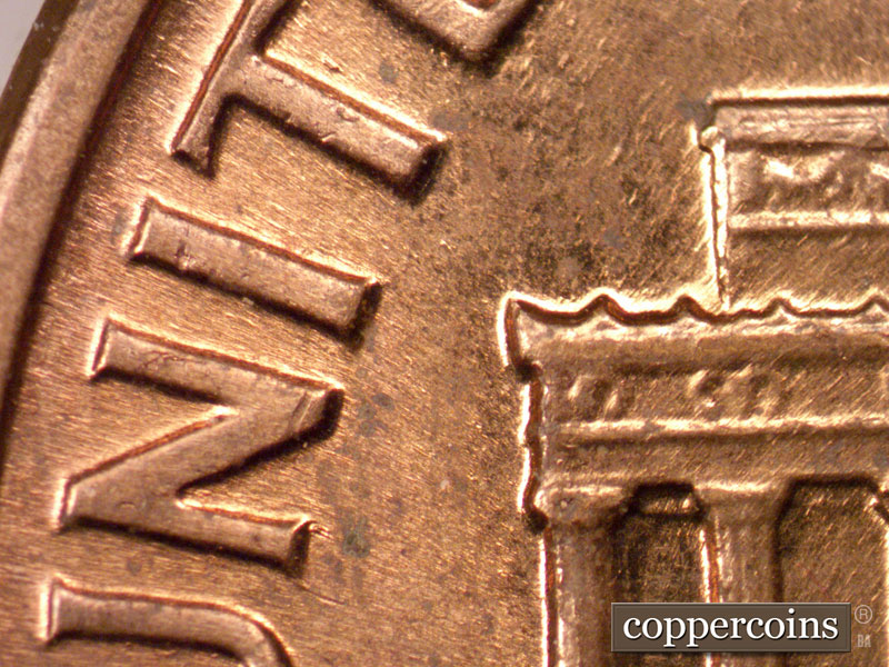 Die-stage B marker on 1960D•1MM•081 (1960 Repunched Mint Mark).