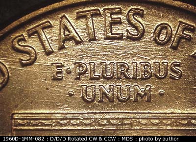 Die-stage B marker on 1960D•1MM•082 (1960 Repunched Mint Mark).