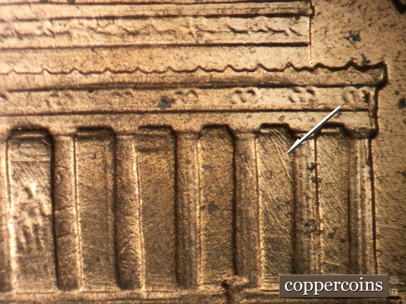 Die-stage C marker on 1960D•1MM•082 (1960 Repunched Mint Mark).