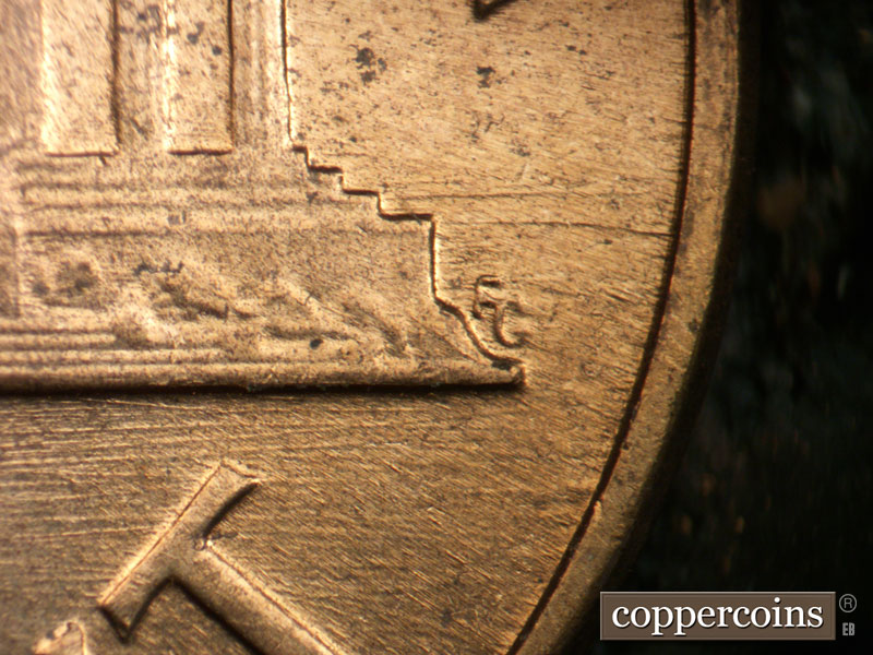 Die-stage C marker on 1960D•1MM•082 (1960 Repunched Mint Mark).