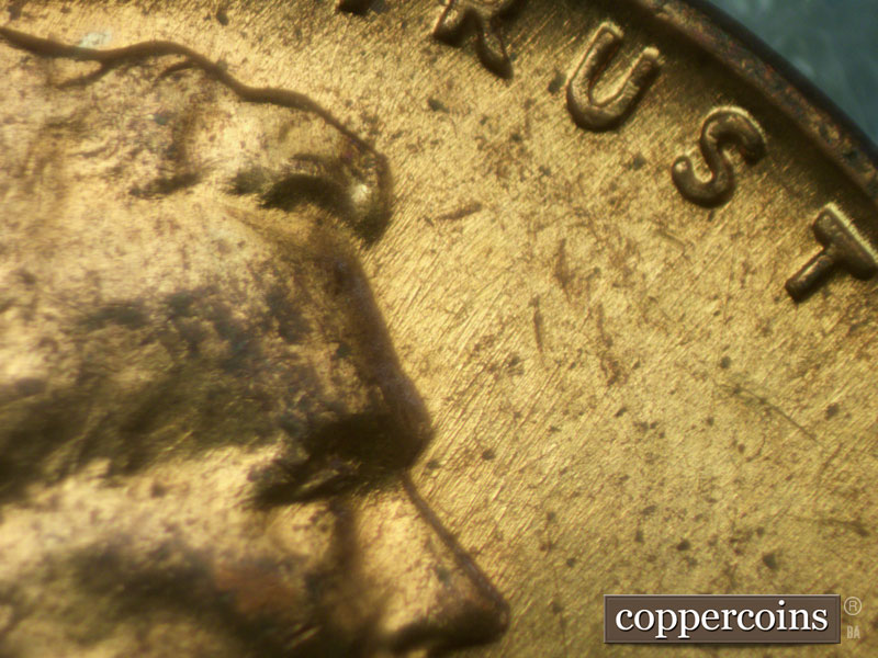 Die-stage B marker on 1960D•1MM•083 (1960 Repunched Mint Mark).