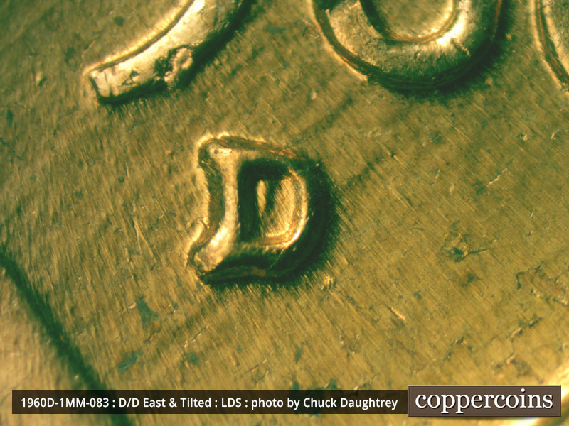 Die-stage C marker on 1960D•1MM•083 (1960 Repunched Mint Mark).