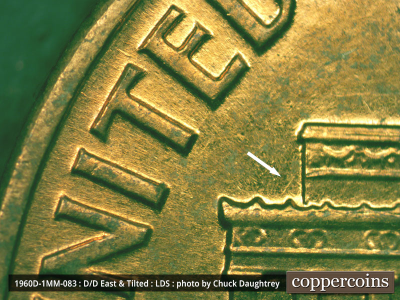 Die-stage C marker on 1960D•1MM•083 (1960 Repunched Mint Mark).