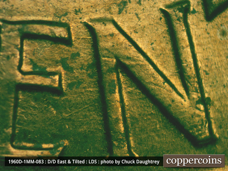 Die-stage C marker on 1960D•1MM•083 (1960 Repunched Mint Mark).