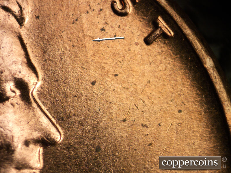 Die-stage C marker on 1960D•1MM•084 (1960 Repunched Mint Mark).