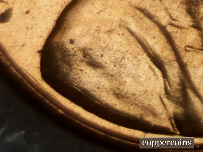 Die-stage A marker on 1960D•1MM•085 (1960 Repunched Mint Mark).