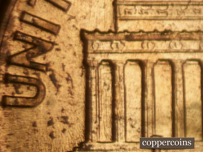 Die-stage A marker on 1960D•1MM•085 (1960 Repunched Mint Mark).