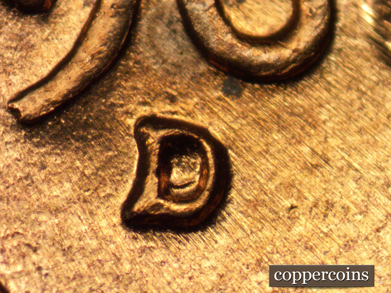 1960 Lincoln cent obverse, CopperCoins die 1960D•1MM•085.