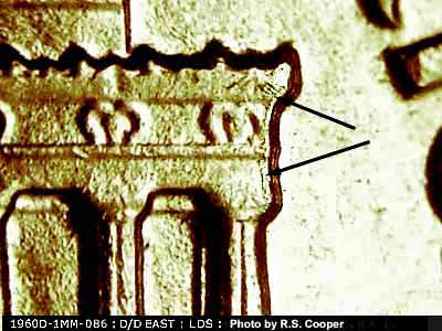 Die-stage C marker on 1960D•1MM•086 (1960 Repunched Mint Mark).