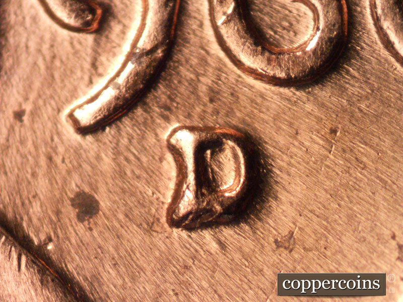 Die-stage C marker on 1960D•1MM•087 (1960 Repunched Mint Mark).