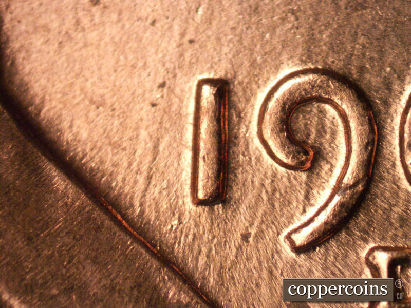 Die-stage C marker on 1960D•1MM•087 (1960 Repunched Mint Mark).