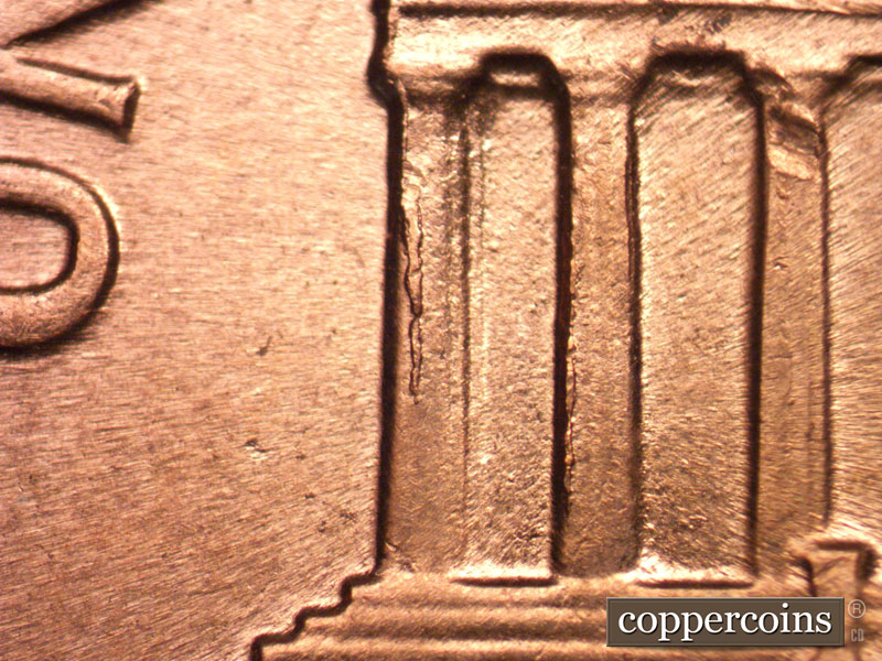 Die-stage C marker on 1960D•1MM•087 (1960 Repunched Mint Mark).