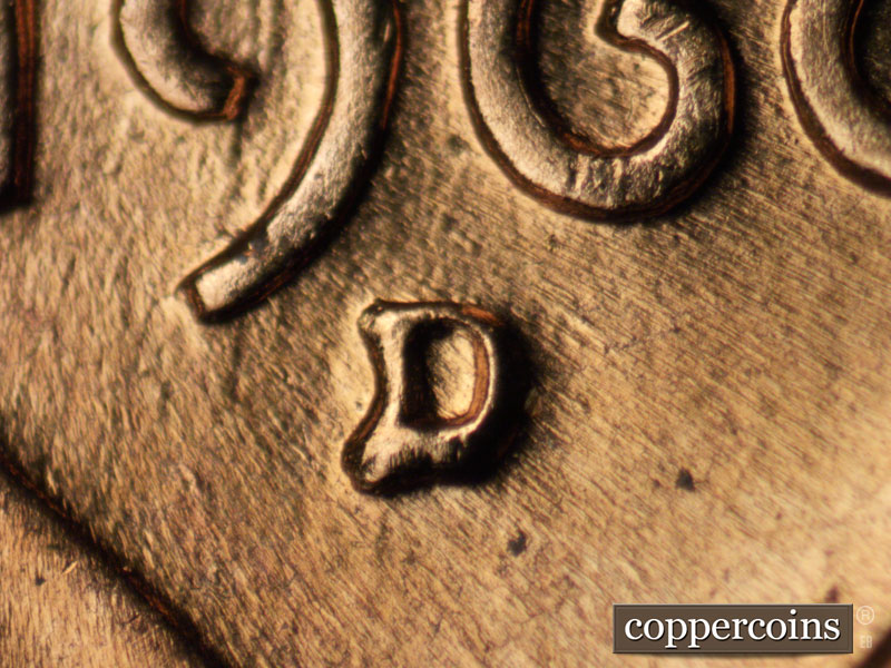 1960 Lincoln cent obverse, CopperCoins die 1960D•1MM•088.