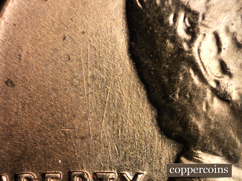 Die-stage B marker on 1960D•1MM•088 (1960 Repunched Mint Mark).