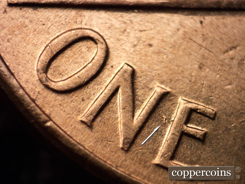 Die-stage C marker on 1960D•1MM•088 (1960 Repunched Mint Mark).