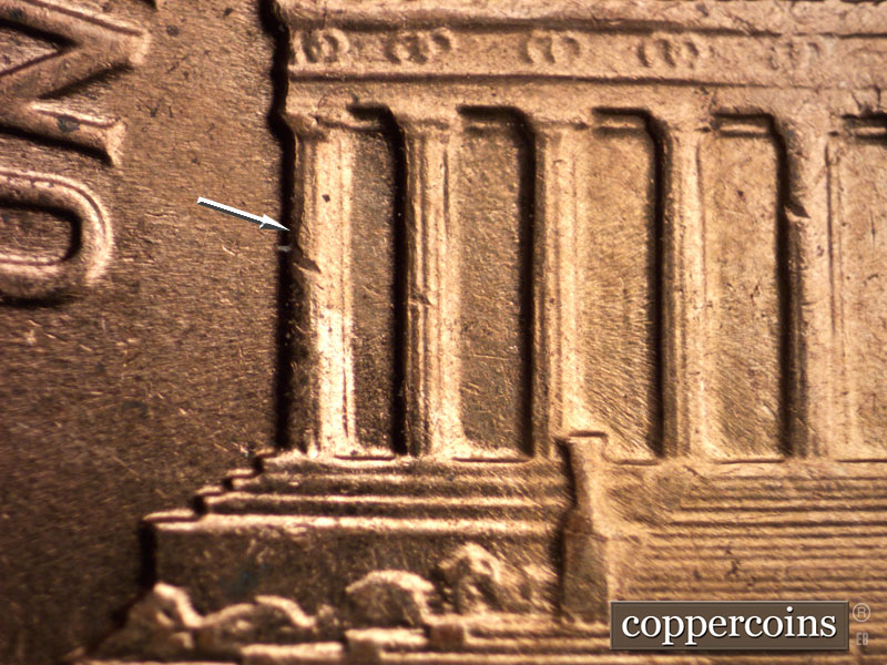 Die-stage C marker on 1960D•1MM•088 (1960 Repunched Mint Mark).