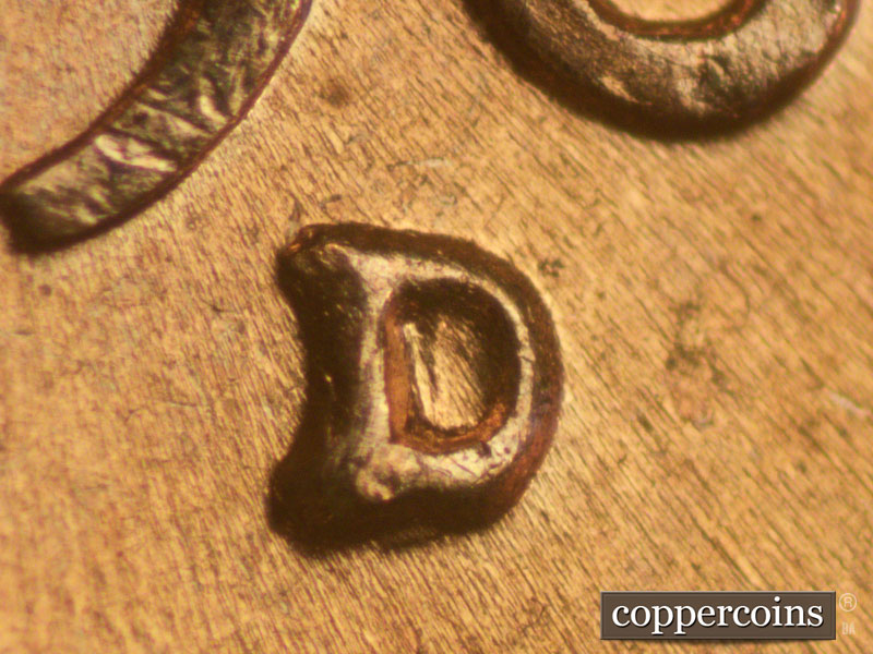 1960 Lincoln cent obverse, CopperCoins die 1960D•1MM•091.