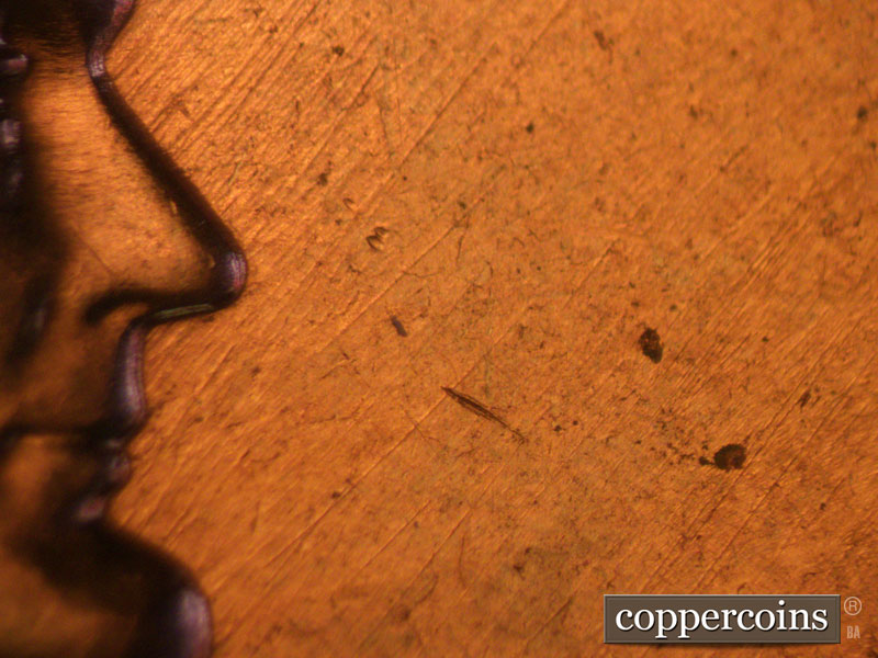 Die-stage B marker on 1960D•1MM•091 (1960 Repunched Mint Mark).