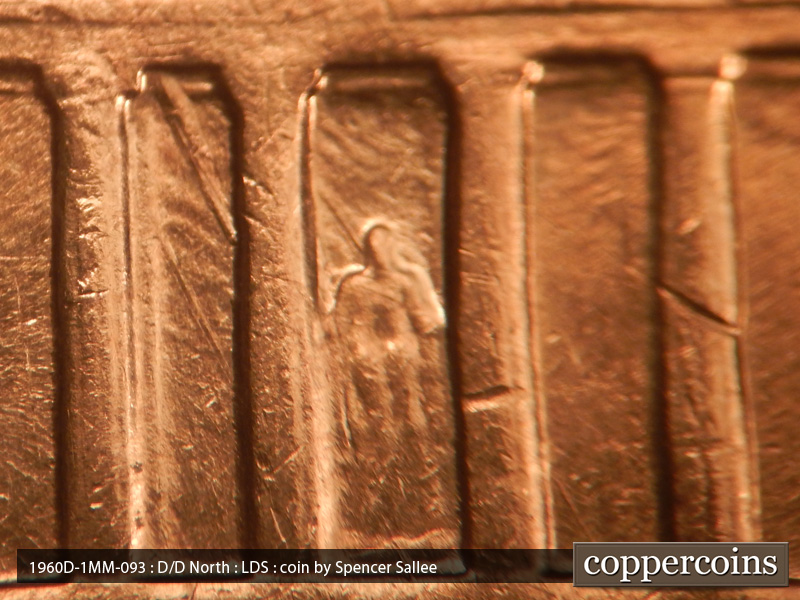 Die-stage C marker on 1960D•1MM•093 (1960 Repunched Mint Mark).