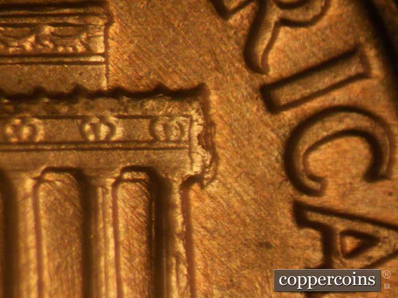 Die-stage A marker on 1960D•1MM•094 (1960 Repunched Mint Mark).