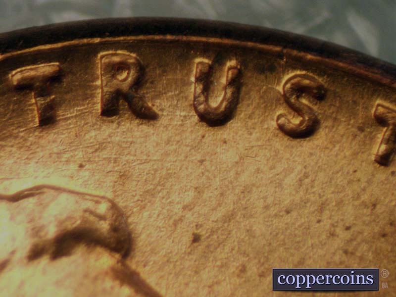 Die-stage B marker on 1960D•1MM•095 (1960 Repunched Mint Mark).