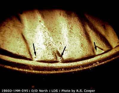 Die-stage C marker on 1960D•1MM•095 (1960 Repunched Mint Mark).