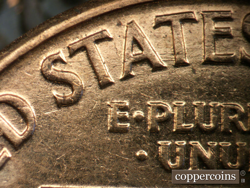 Die-stage B marker on 1960D•1MM•096 (1960 Repunched Mint Mark).