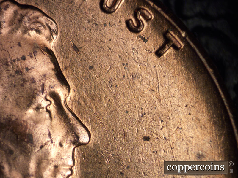Die-stage B marker on 1960D•1MM•101 (1960 Repunched Mint Mark).