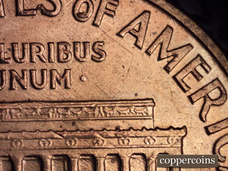 Die-stage B marker on 1960D•1MM•101 (1960 Repunched Mint Mark).