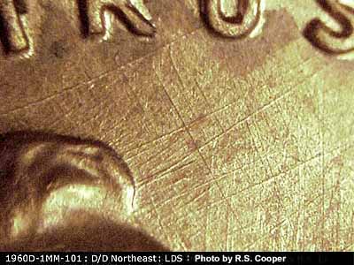 Die-stage C marker on 1960D•1MM•101 (1960 Repunched Mint Mark).
