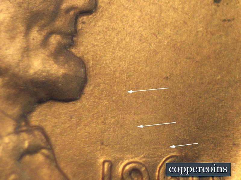 Die-stage A marker on 1960D•1MM•103 (1960 Repunched Mint Mark).