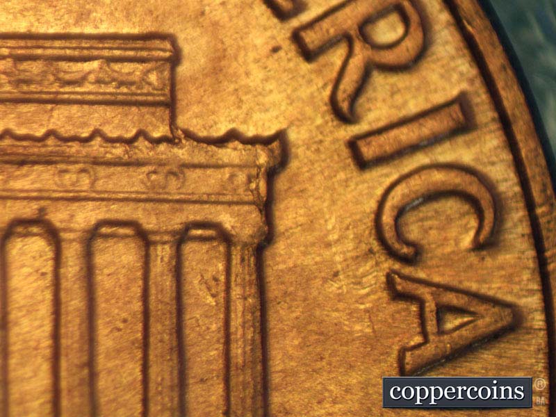 Die-stage A marker on 1960D•1MM•103 (1960 Repunched Mint Mark).