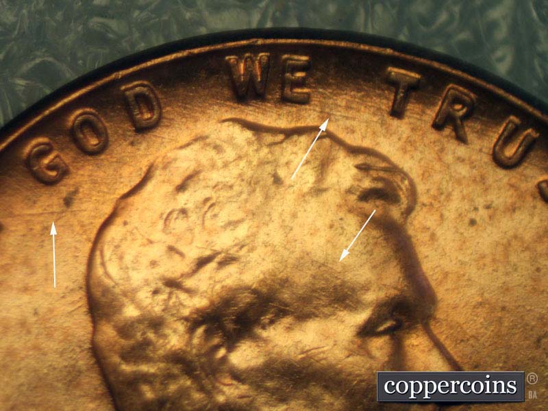 Die-stage C marker on 1960D•1MM•104 (1960 Repunched Mint Mark).