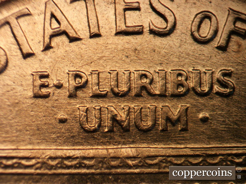 Die-stage B marker on 1960D•1MM•105 (1960 Repunched Mint Mark).