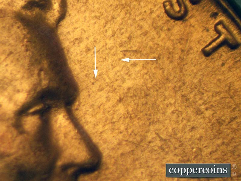 Die-stage C marker on 1960D•1MM•105 (1960 Repunched Mint Mark).