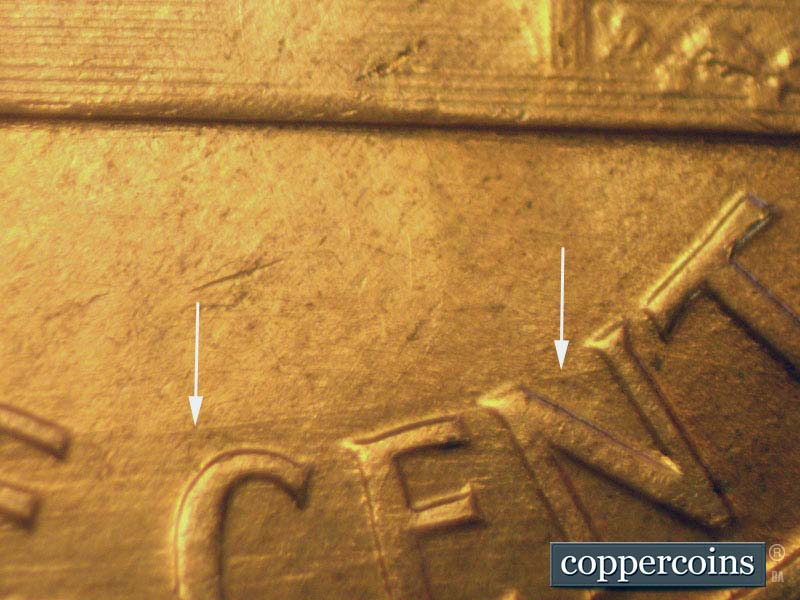 Die-stage C marker on 1960D•1MM•105 (1960 Repunched Mint Mark).