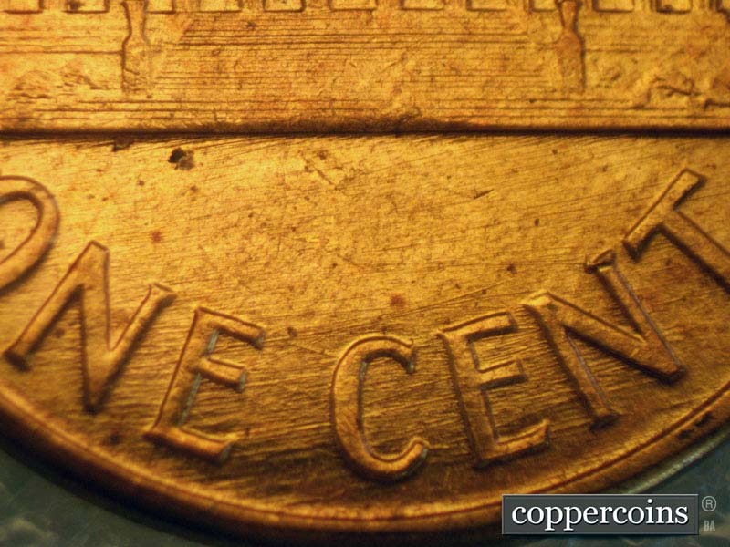 Die-stage A marker on 1960D•1MM•106 (1960 Repunched Mint Mark).