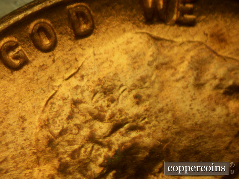 Die-stage C marker on 1960D•1MM•107 (1960 Repunched Mint Mark).