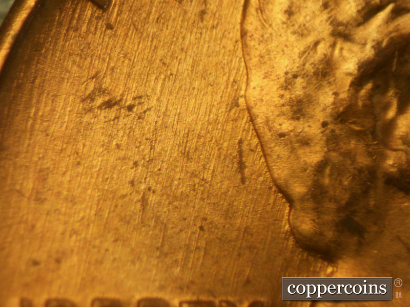 Die-stage B marker on 1960D•1MM•109 (1960 Repunched Mint Mark).