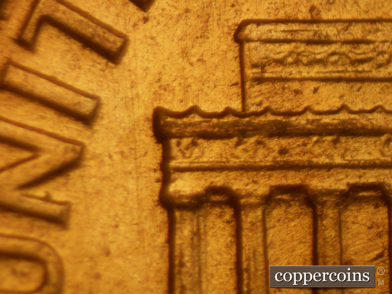 Die-stage B marker on 1960D•1MM•109 (1960 Repunched Mint Mark).