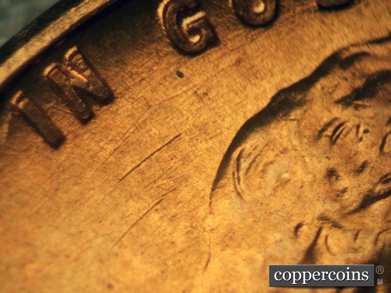 Die-stage B marker on 1960D•1MM•110 (1960 Repunched Mint Mark).