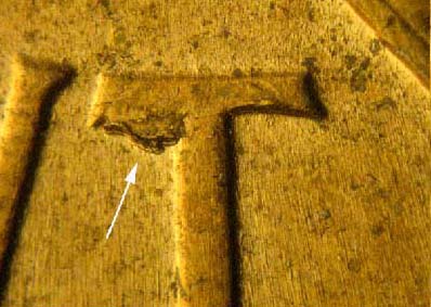 Die-stage C marker on 1960D•1MM•110 (1960 Repunched Mint Mark).
