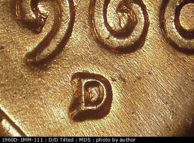 1960 Lincoln cent obverse, CopperCoins die 1960D•1MM•111.