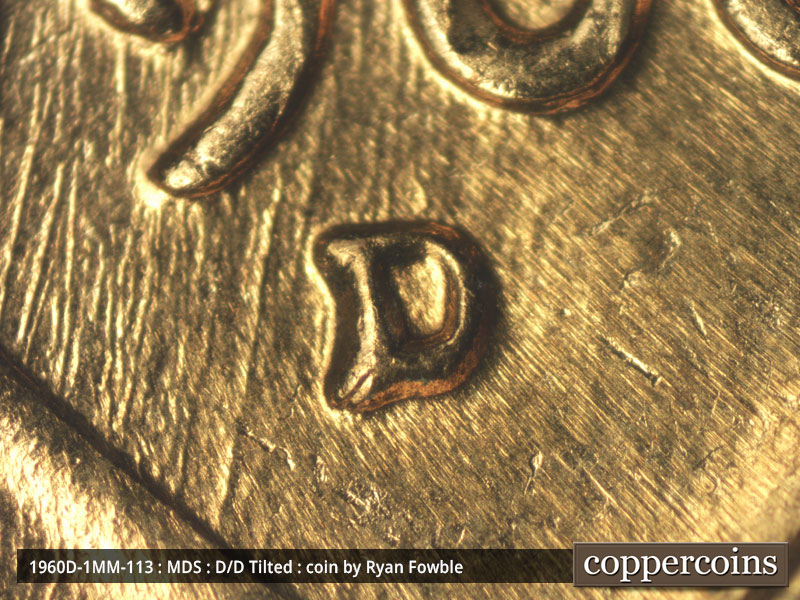 Die-stage C marker on 1960D•1MM•113 (1960 Repunched Mint Mark).
