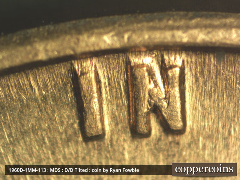 Die-stage C marker on 1960D•1MM•113 (1960 Repunched Mint Mark).