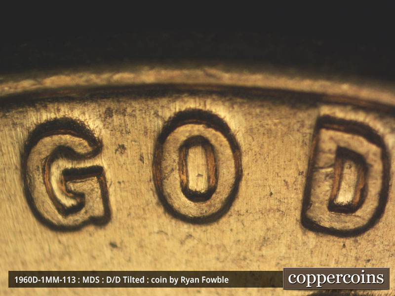 Die-stage C marker on 1960D•1MM•113 (1960 Repunched Mint Mark).