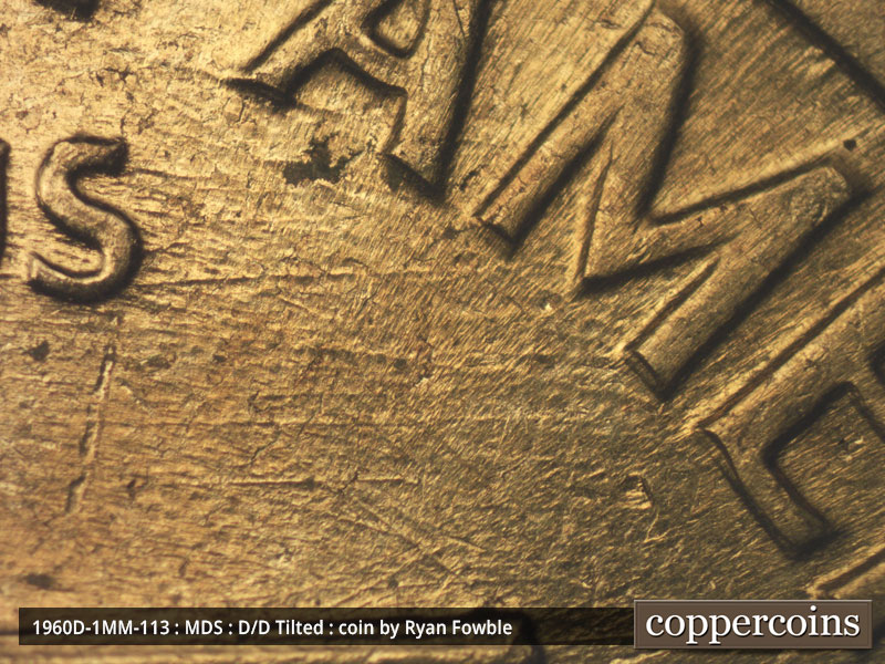 Die-stage C marker on 1960D•1MM•113 (1960 Repunched Mint Mark).