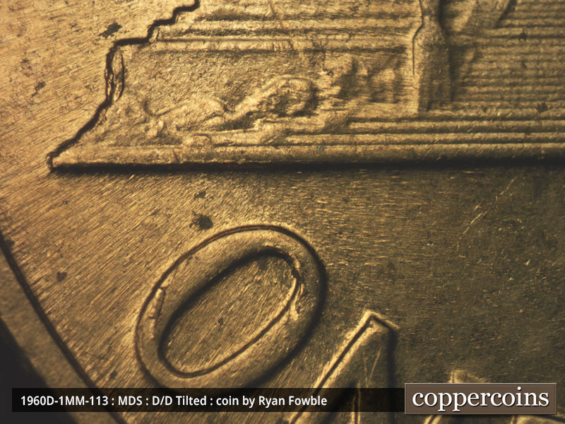 Die-stage C marker on 1960D•1MM•113 (1960 Repunched Mint Mark).