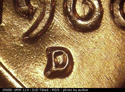 1960 Lincoln cent obverse, CopperCoins die 1960D•1MM•114.