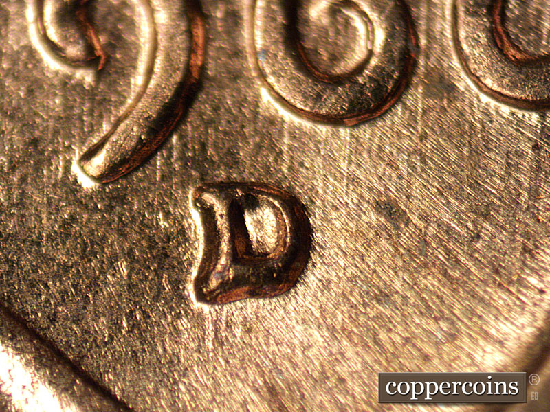 Die-stage C marker on 1960D•1MM•116 (1960 Repunched Mint Mark).